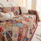 Bohemian Slipcover for Sofa - Durable Microfiber Mosaic Design