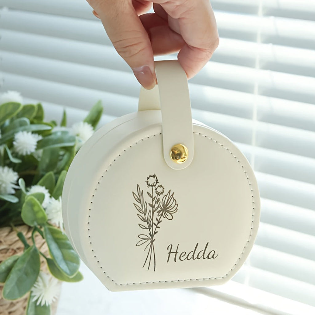 Personalized Travel Case for Earrings - Jewelry Box for Mother's Day Gift