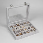 Velvet Jewelry Storage Box with Glass Lid - Mother's Day Gift Tray