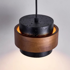Pendant Light in Classic Black Stone Travertine Finish