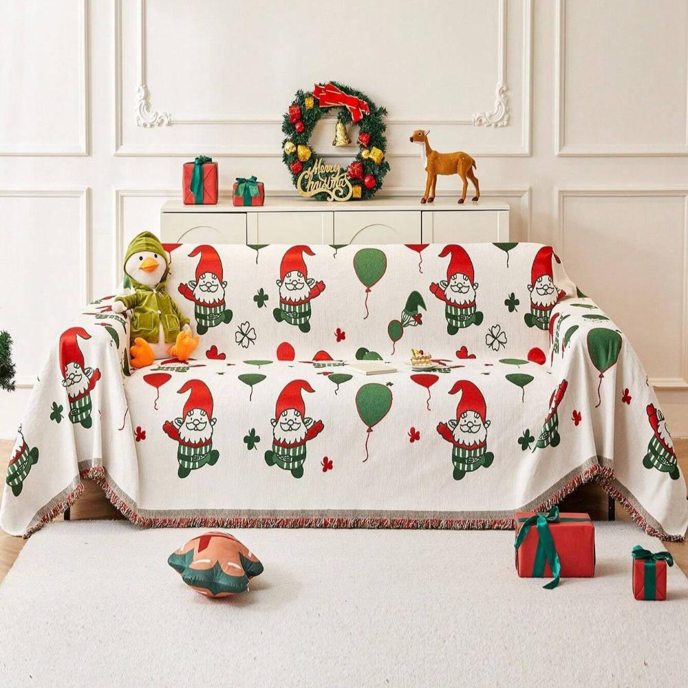 Festive Design Couch Cover with Thick Fabric for Gnome Theme