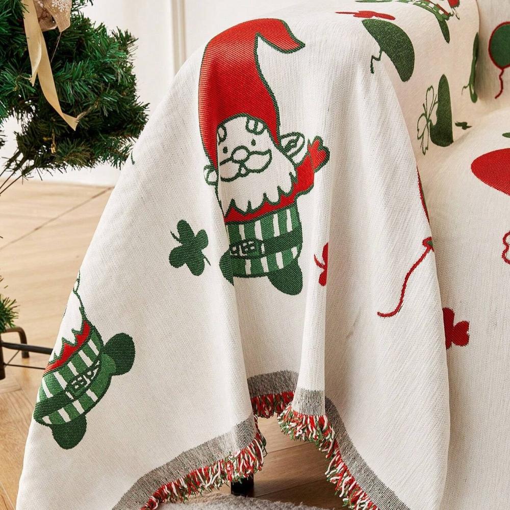 Festive Design Couch Cover with Thick Fabric for Gnome Theme