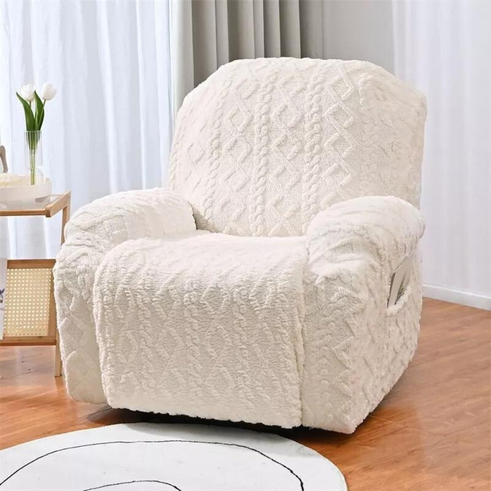 Modern Slipcover for Recliner - Stretch Jacquard Fabric