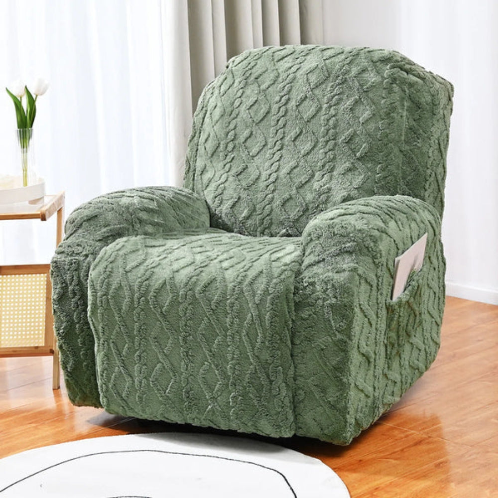 Modern Slipcover for Recliner - Stretch Jacquard Fabric