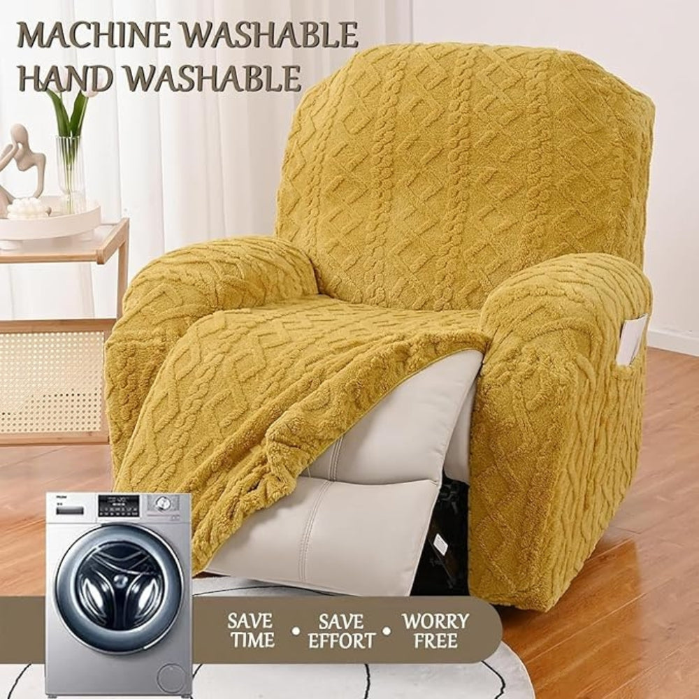 Modern Slipcover for Recliner - Stretch Jacquard Fabric