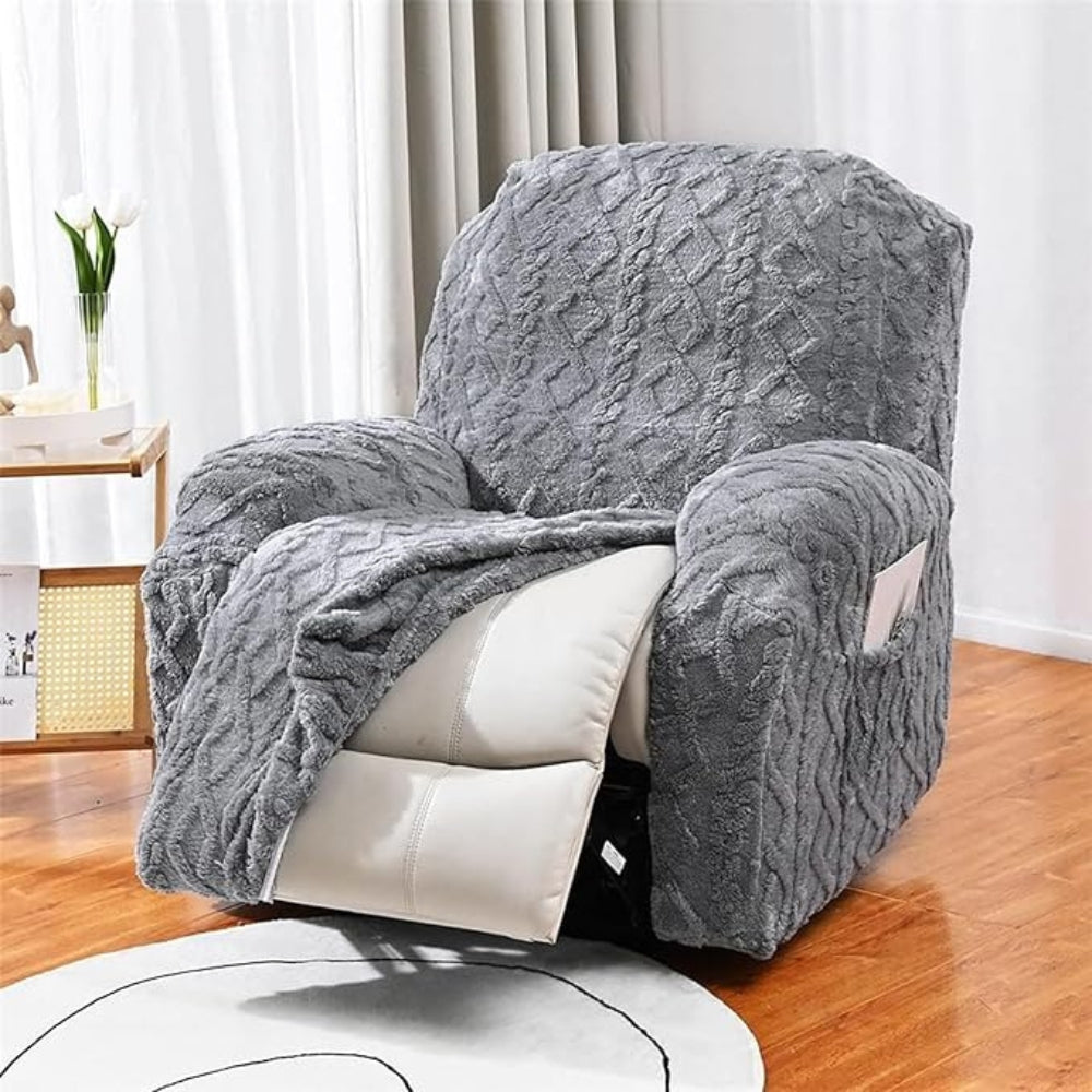Modern Slipcover for Recliner - Stretch Jacquard Fabric