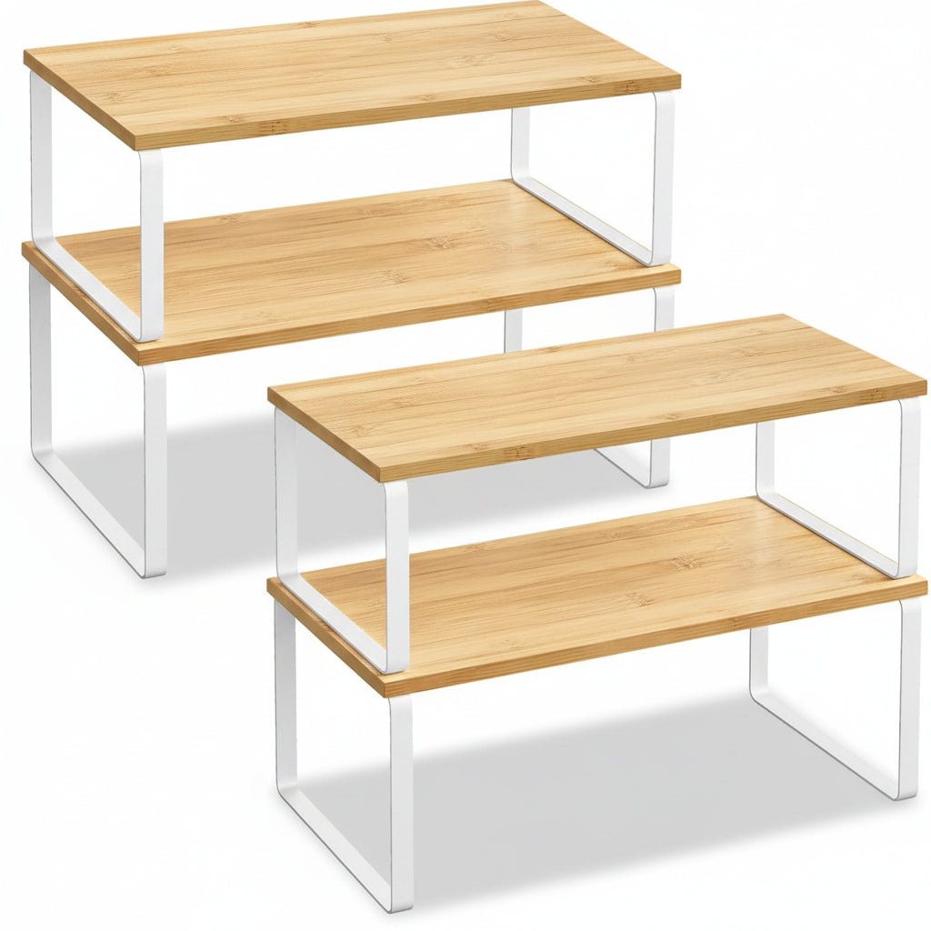 Stackable Metal Racks for Kitchen Cabinet Storage Organizer