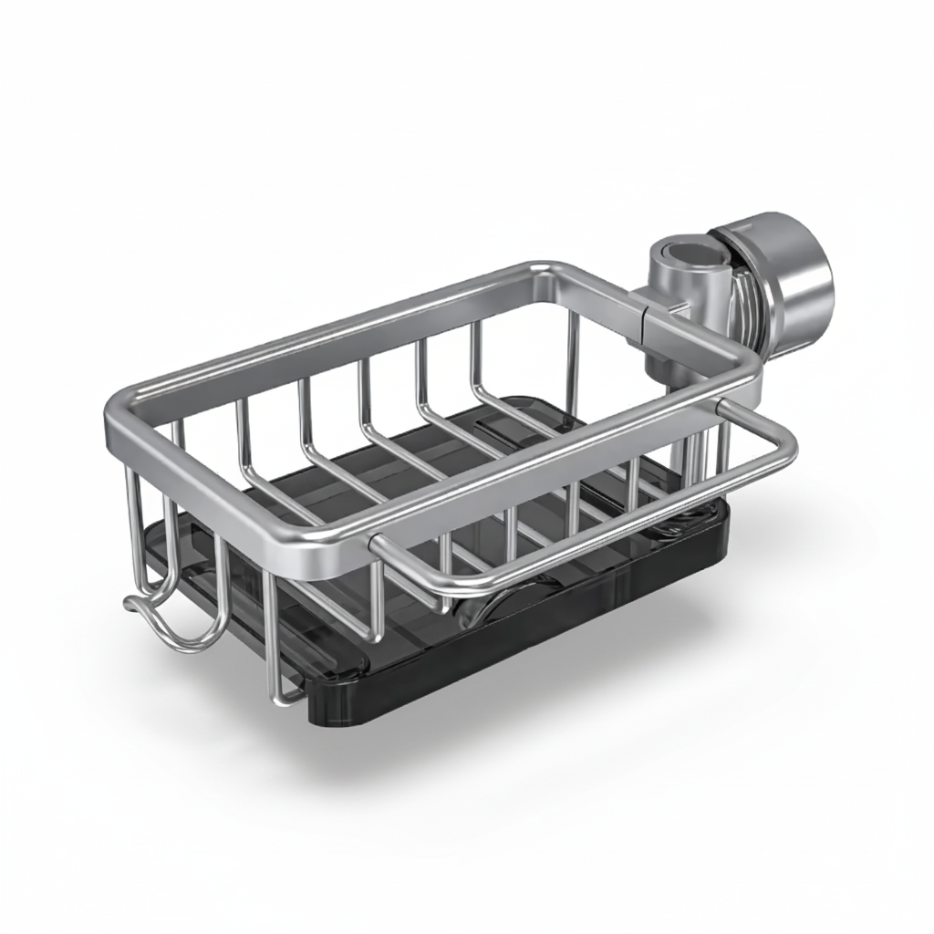 Aluminum Storage Basket for Kitchen Sink with Quick Drain Feature