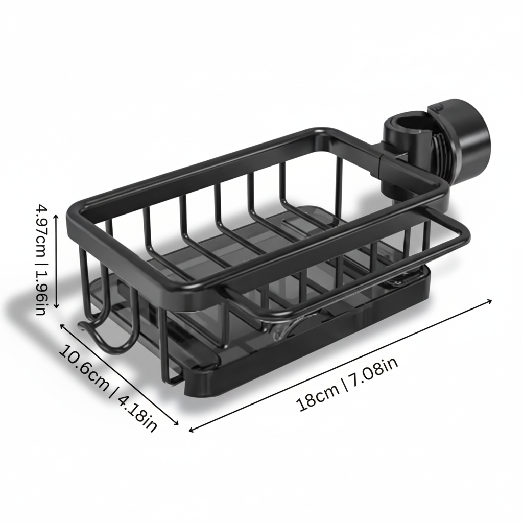 Aluminum Storage Basket for Kitchen Sink with Quick Drain Feature