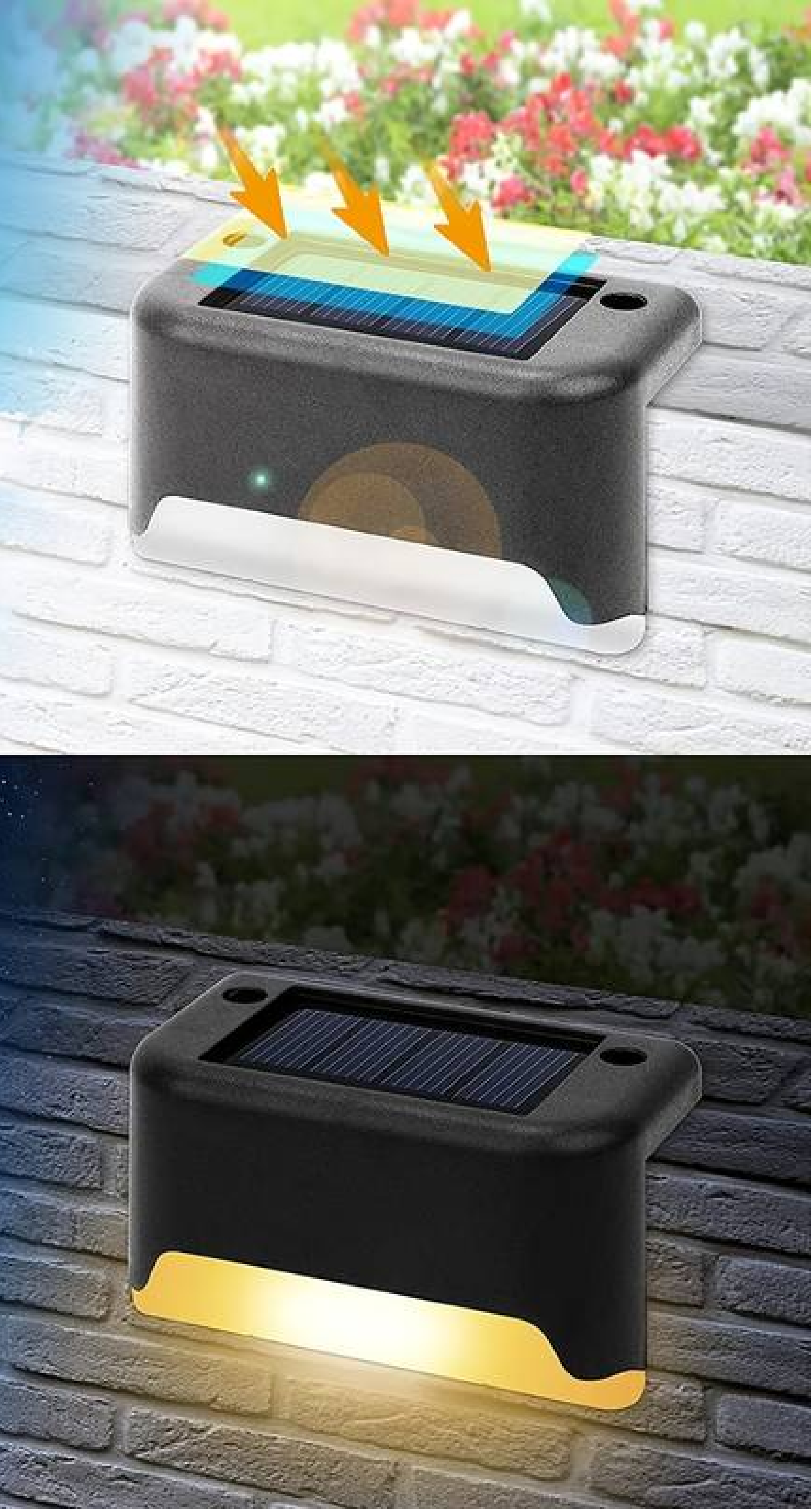 LED Outdoor Wall Lights Powered by Solar Energy for Fence Installation