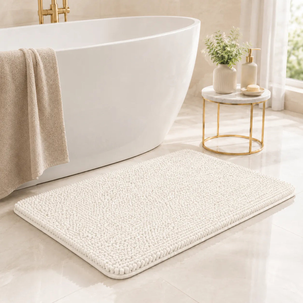 Luxurious Chenille Bathroom Mat for Ultimate Comfort
