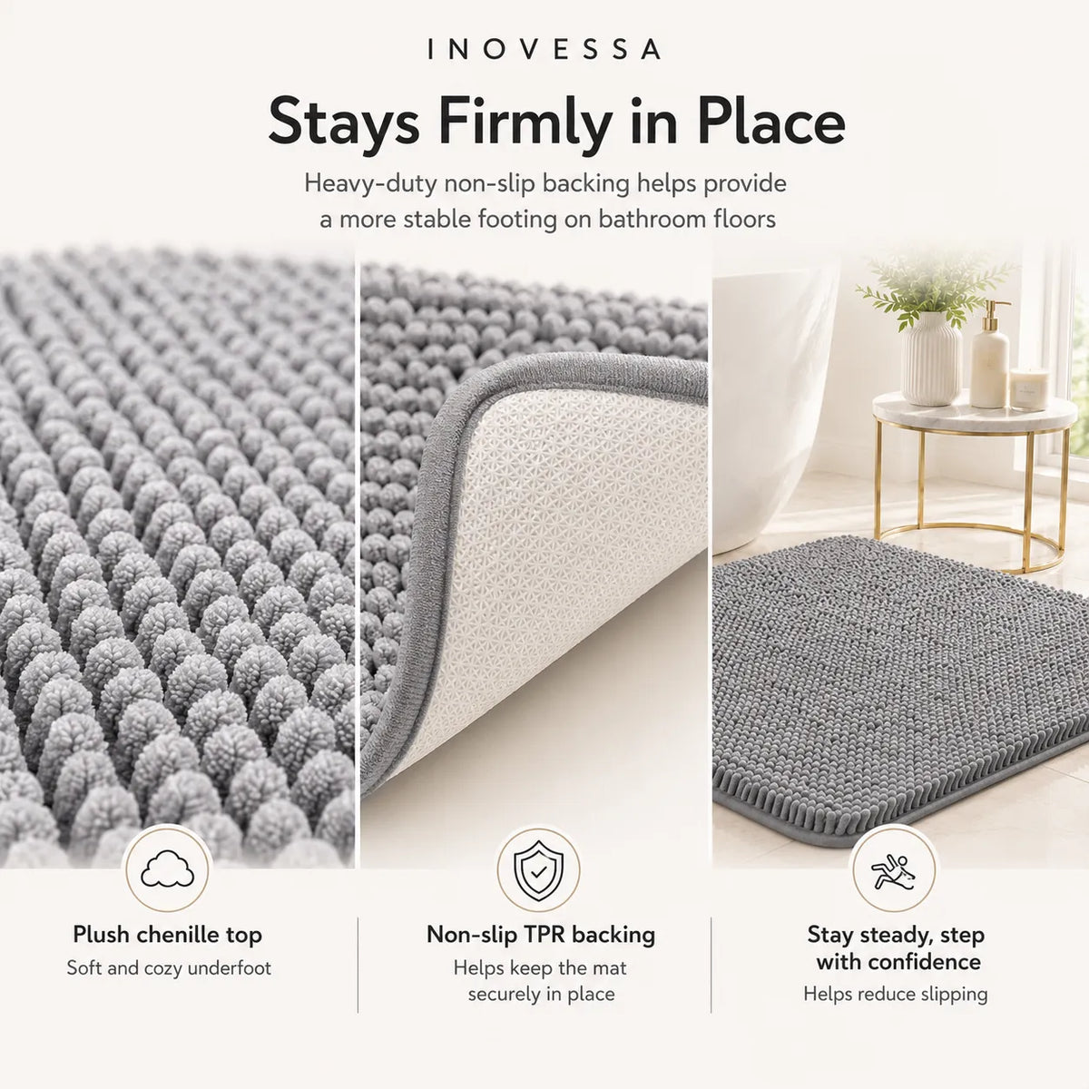 Luxurious Chenille Bathroom Mat for Ultimate Comfort