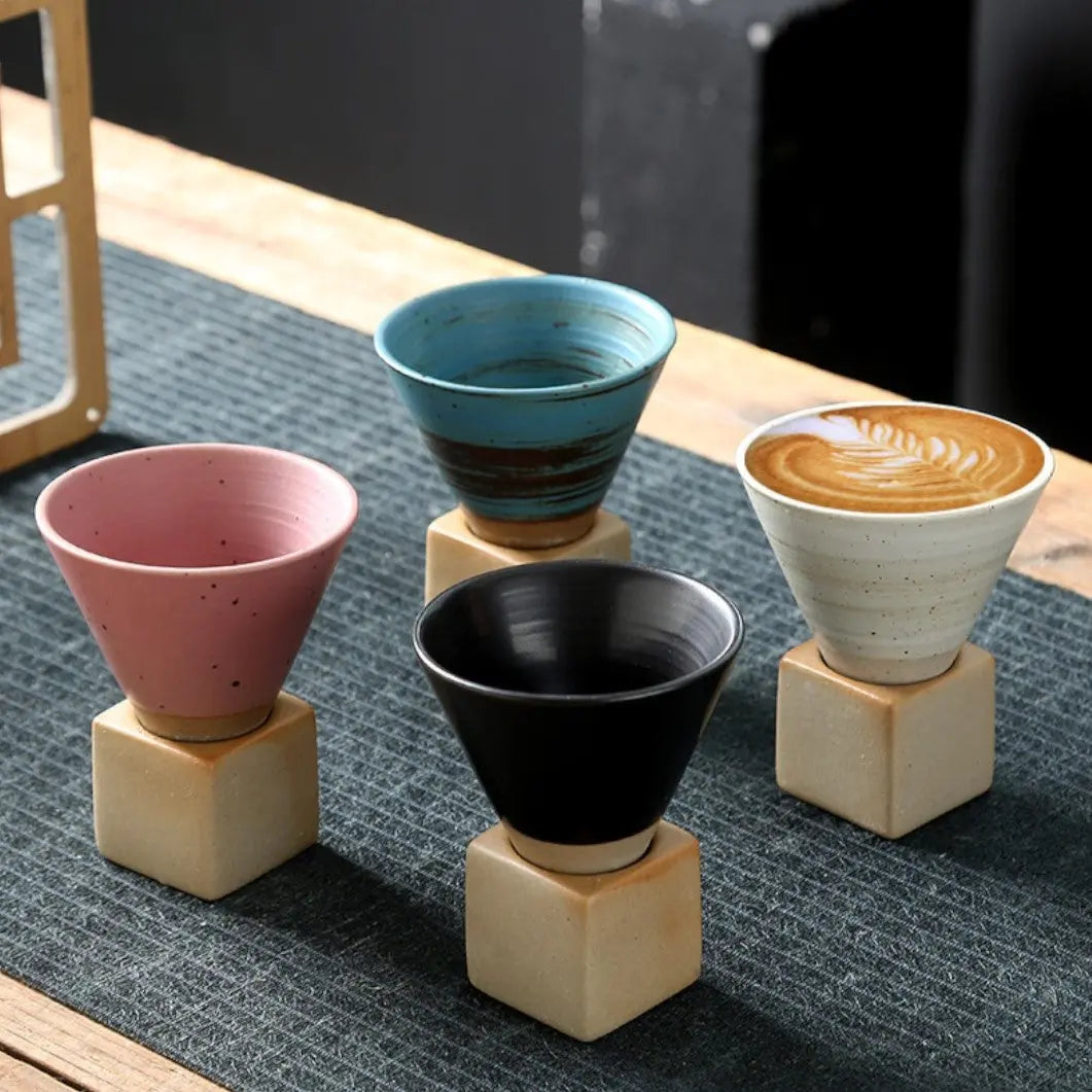Artisan Cone-Shaped Espresso Mug Set