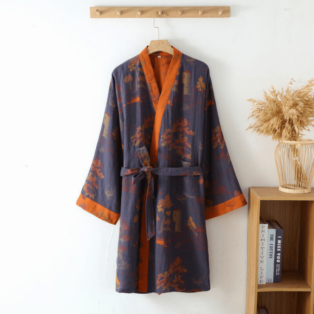 Unisex Kimono Bathrobe made of 100% Cotton Gauze