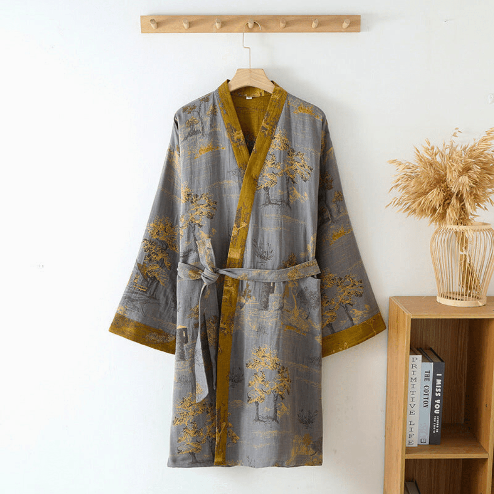 Unisex Kimono Bathrobe made of 100% Cotton Gauze
