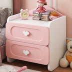 Children's Side Table with 2 Drawers – MDF Storage for Bedroom or Living Room