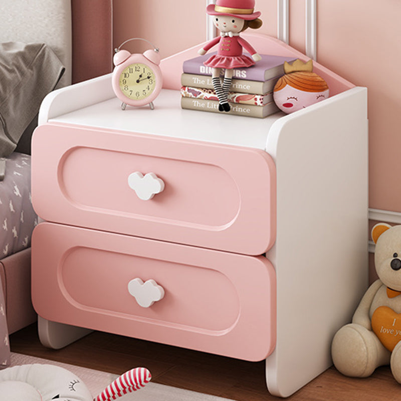 Children's Side Table with 2 Drawers – MDF Storage for Bedroom or Living Room