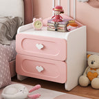 Children's Side Table with 2 Drawers – MDF Storage for Bedroom or Living Room