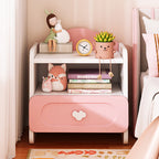 Children's Side Table with 2 Drawers – MDF Storage for Bedroom or Living Room