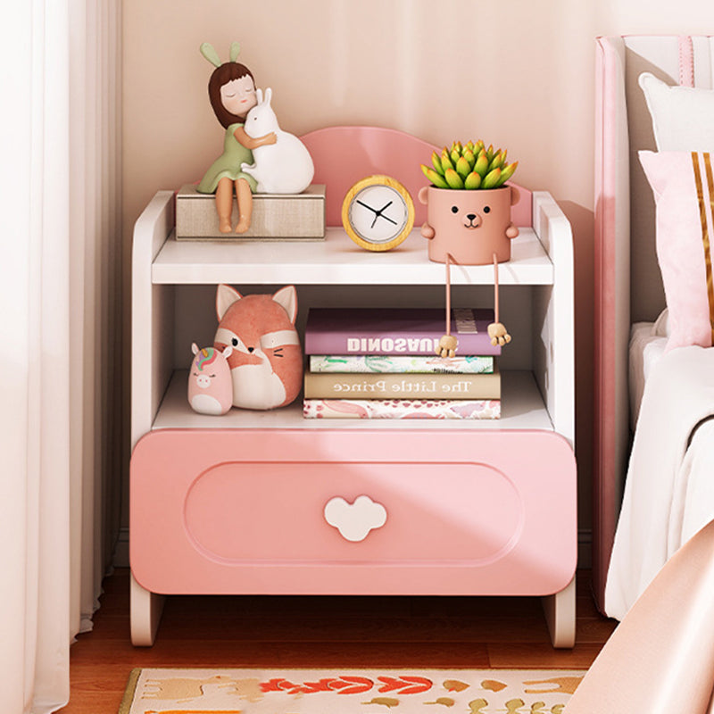 Children's Side Table with 2 Drawers – MDF Storage for Bedroom or Living Room
