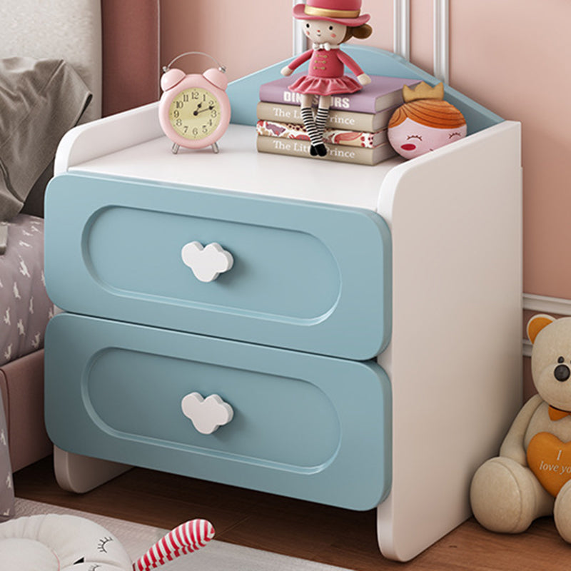 Children's Side Table with 2 Drawers – MDF Storage for Bedroom or Living Room