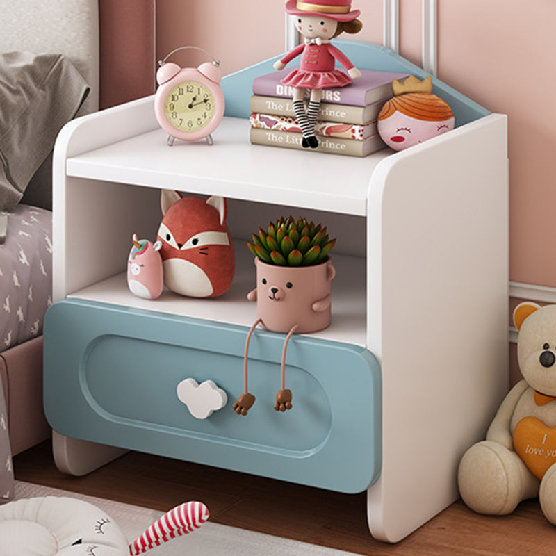Children's Side Table with 2 Drawers – MDF Storage for Bedroom or Living Room