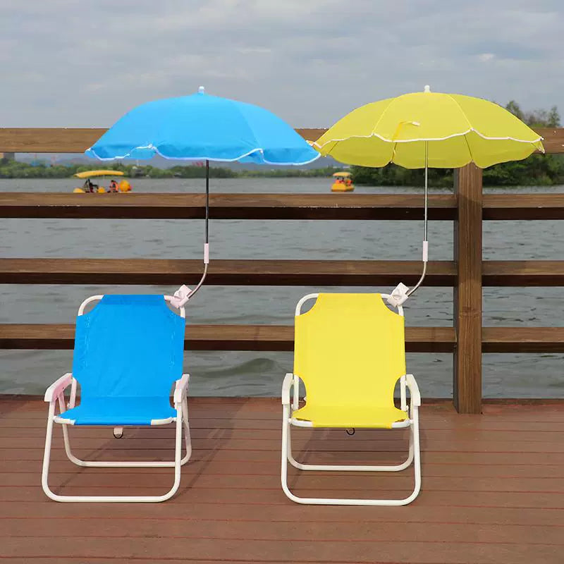 Foldable Reclining Chair for Kids - Metal and PP with Sunshade for Garden or Beach