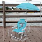 Foldable Reclining Chair for Kids - Metal and PP with Sunshade for Garden or Beach