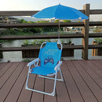 Foldable Reclining Chair for Kids - Metal and PP with Sunshade for Garden or Beach