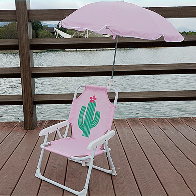 Foldable Reclining Chair for Kids - Metal and PP with Sunshade for Garden or Beach
