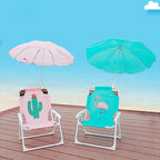 Foldable Reclining Chair for Kids - Metal and PP with Sunshade for Garden or Beach