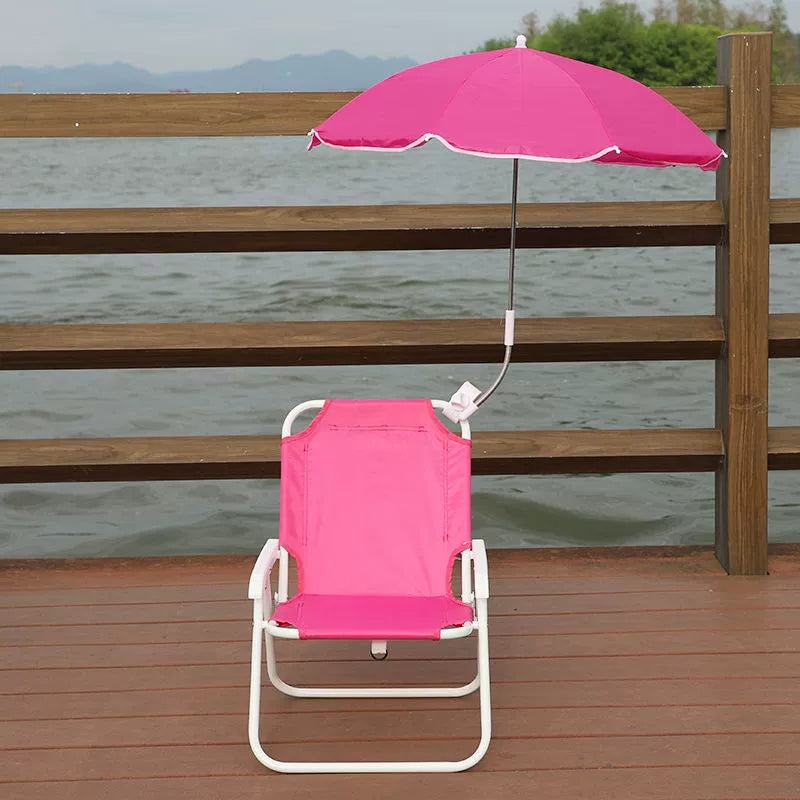 Foldable Reclining Chair for Kids - Metal and PP with Sunshade for Garden or Beach