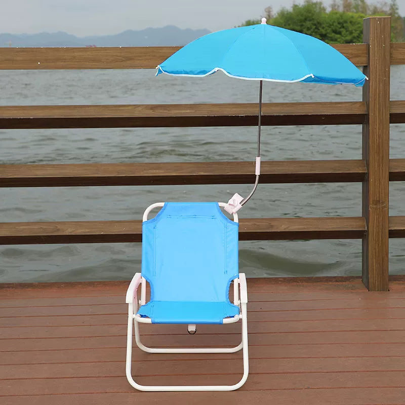 Foldable Reclining Chair for Kids - Metal and PP with Sunshade for Garden or Beach