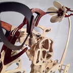 Handcrafted Wooden Hummingbird Sculpture – Dynamic Motion Art for Home