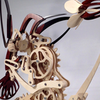 Handcrafted Wooden Hummingbird Sculpture – Dynamic Motion Art for Home