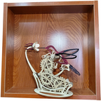 Handcrafted Wooden Hummingbird Sculpture – Dynamic Motion Art for Home