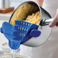 Silicone Pasta Colander with Clip for Kitchen Straining