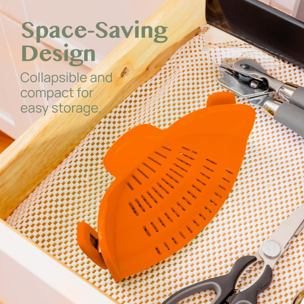 Silicone Pasta Colander with Clip for Kitchen Straining