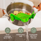 Silicone Pasta Colander with Clip for Kitchen Straining
