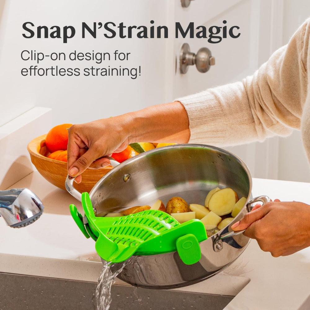 Silicone Pasta Colander with Clip for Kitchen Straining