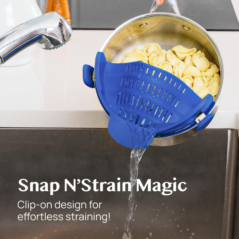 Silicone Pasta Colander with Clip for Kitchen Straining