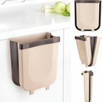 Foldable Plastic Bin for Cabinet - Hanging Kitchen Trash Container
