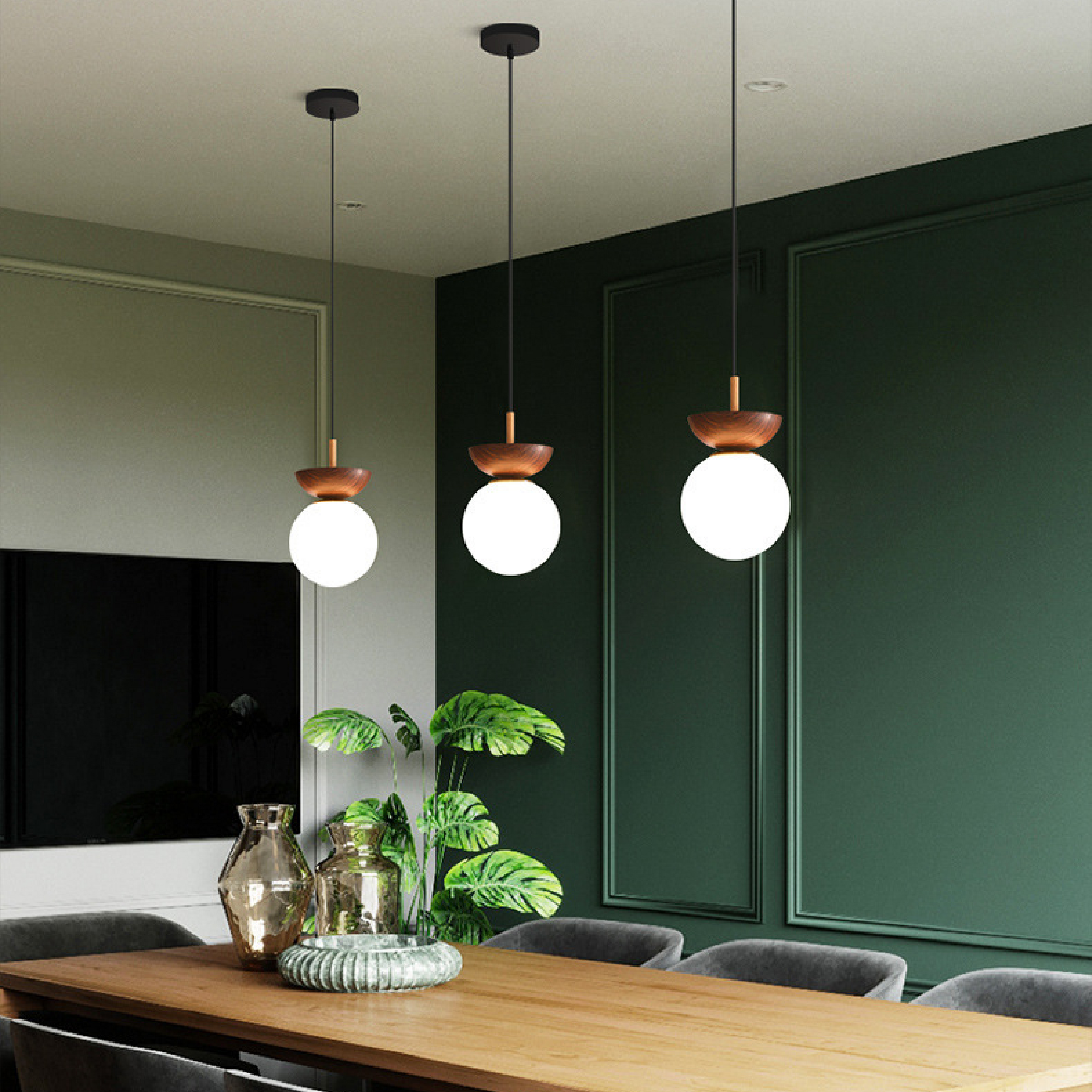 Japanese-Inspired Globe Pendant Light in Minimalist Design