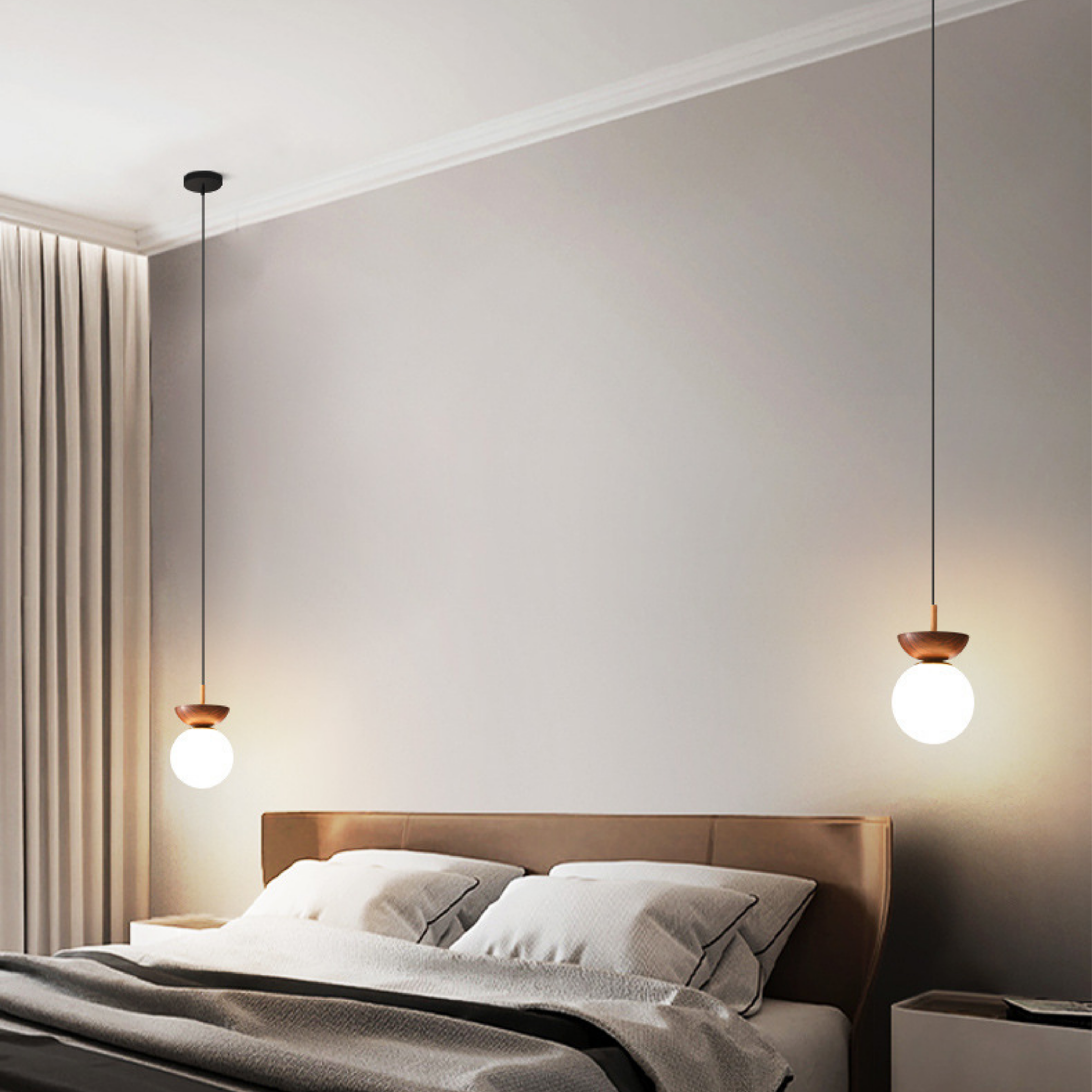 Japanese-Inspired Globe Pendant Light in Minimalist Design