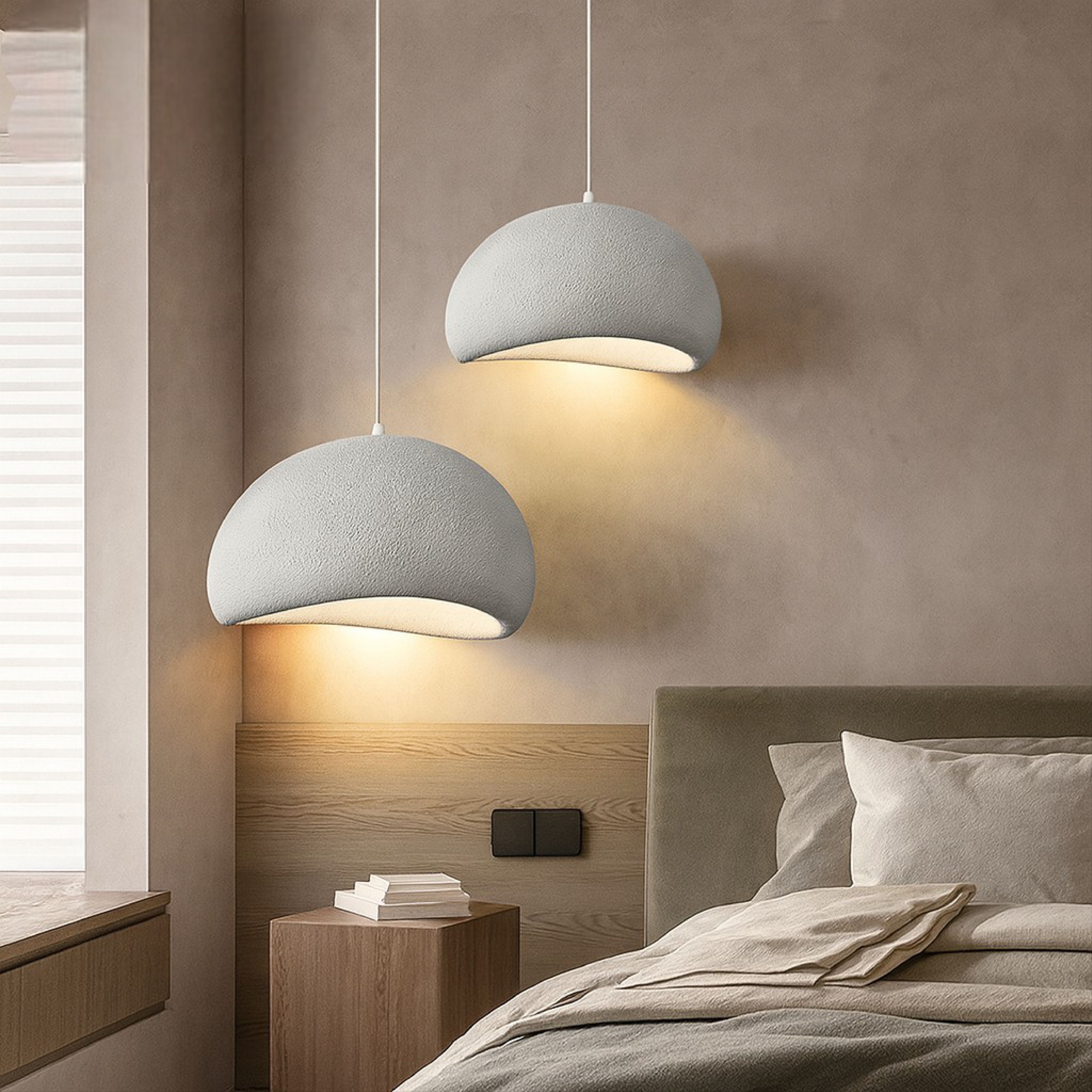 Dome Pendant Light in Minimalist Wabi-Sabi Style