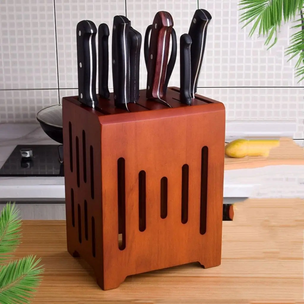 Eco-Friendly Wooden Knife Organizer – Airflow Design