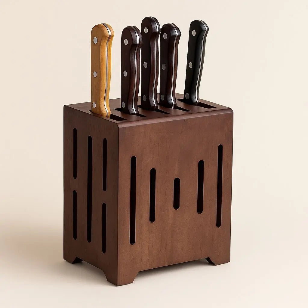 Eco-Friendly Wooden Knife Organizer – Airflow Design