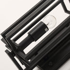 Rectangular Glass Shade Outdoor Wall Fixture with Metal Frame