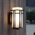 Rectangular Glass Shade Outdoor Wall Fixture with Metal Frame