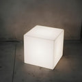 Outdoor Floor Lamp - White LED Cube Garden Lighting
